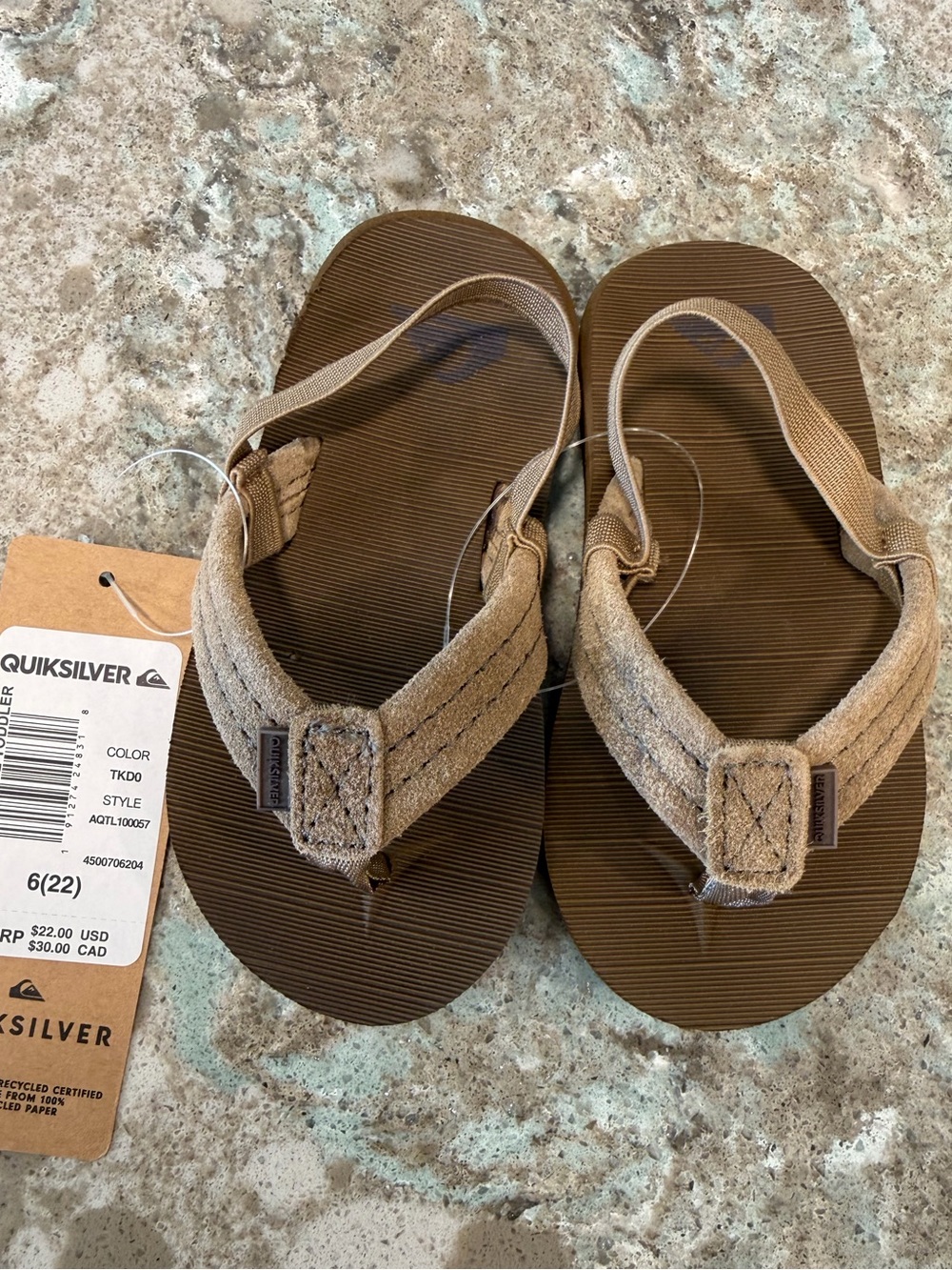 Quiksilver Suede Toddler Sandals Size 6